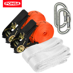 Dispositivo diseñado para ser fijado a puntos de anclaje de un vehículo con el fin de asegurar la carga de éste.