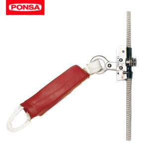 Dispositivo anticaídas deslizante sobre línea de anclaje flexible, diseñado para disipar la energía cinética producida durante una caída de altura, y con una fuerza de frenado que no supere en ningún caso los 6 kN.