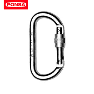 Conector de seguridad diseñado para conectar todo tipo de componentes de un sistema de seguridad anticaídas.
