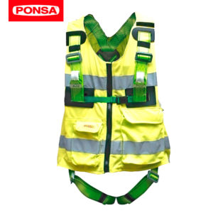 Arnés indicado para trabajos de altura, en la construcción.